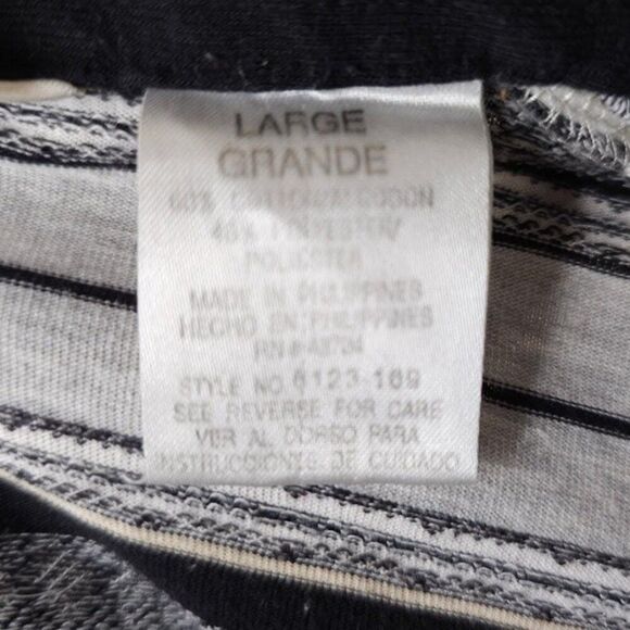 Vintage Classics Palmland Polo Shirt Mens Size Large Gray Black 90s Striped - Picture 5 of 6